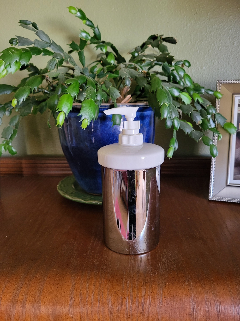 Chrome Pump Soap Dispenser with White Top